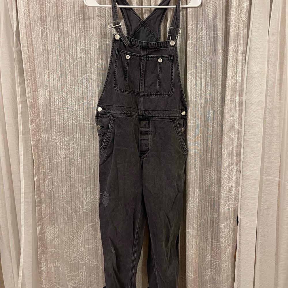We The Free Charcoal Denim overalls